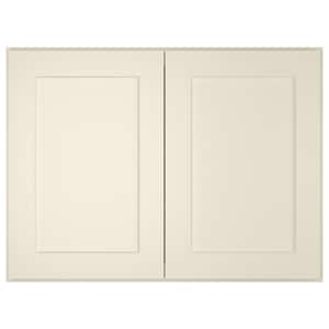 33-in. W x 24-in. D x24-in. H in Shaker Antique White Plywood Ready to Assemble Wall Bridge Kitchen Cabinet with 2 Doors