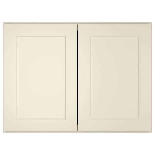 33-in. W x 24-in. D x24-in. H in Shaker Antique White Plywood Ready to Assemble Wall Bridge Kitchen Cabinet with 2 Doors
