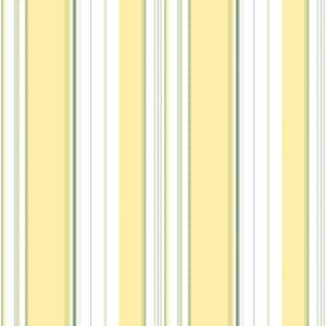 Multi Stripe Yellow/Green/White Matte Finish Vinyl on Non-Woven Non-Pasted Wallpaper Roll