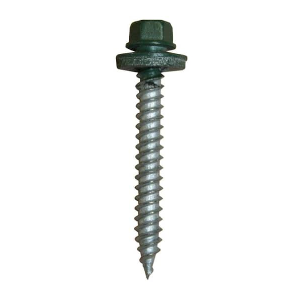 Union Corrugating #10 Screw 1-1/2 in. Metal to Wood Fastener (250/Bag) Green
