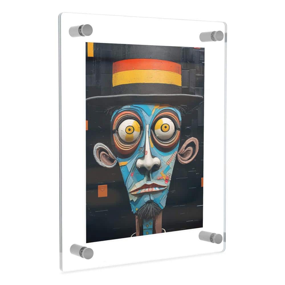 23" x 33" Clear Acrylic Floating Frame with Chrome Wall Mounts