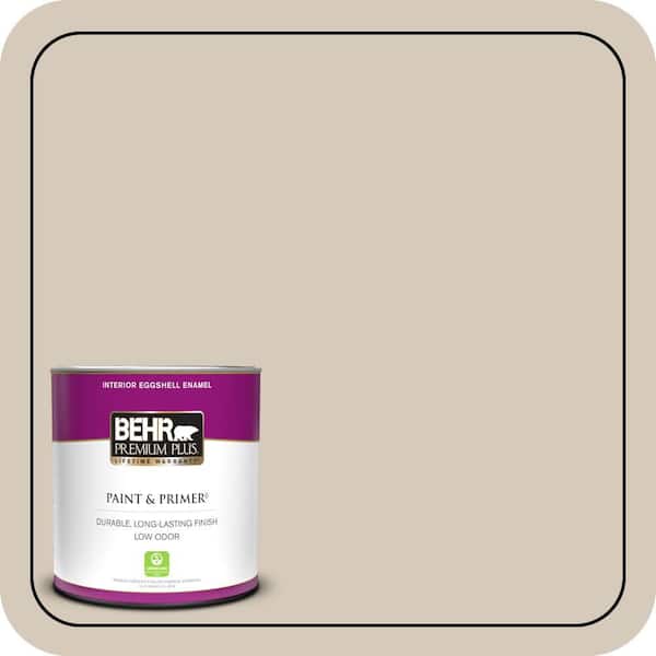 BEHR PREMIUM PLUS 1 qt. #PPU5-12 Almond Wisp Eggshell Enamel Low Odor Interior Paint & Primer