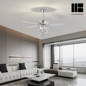 Blade Span 52 in. Indoor White Farmhouse Ceiling Fan with No Bulbs Included with Remote Control