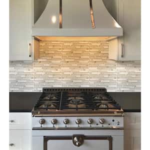 White 11.8 in. x 11.8 in. Polished and Honed Glass and Stone Floor and Wall Tile (4.83 sq. ft./Case)