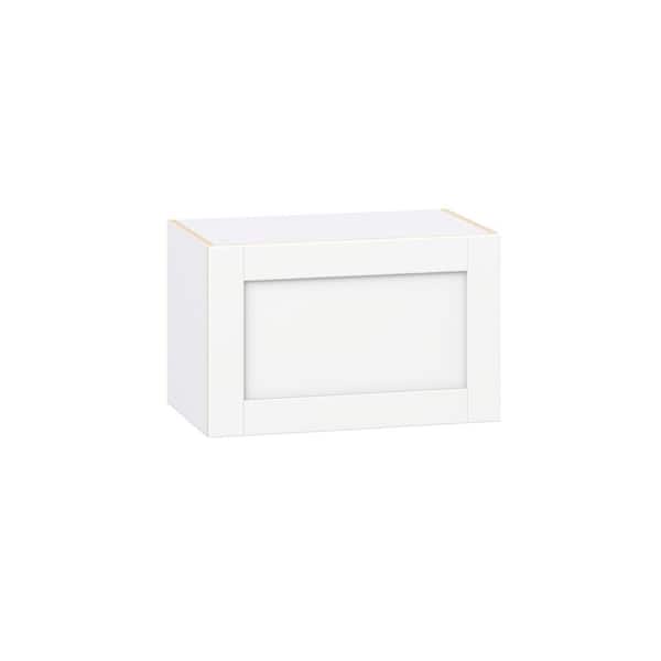 Milton 24 in. W x 14 in. D x 15 in. H Assembled Shaker Wall Bridge Kitchen Cabinet in Bright White with Lift Up Door