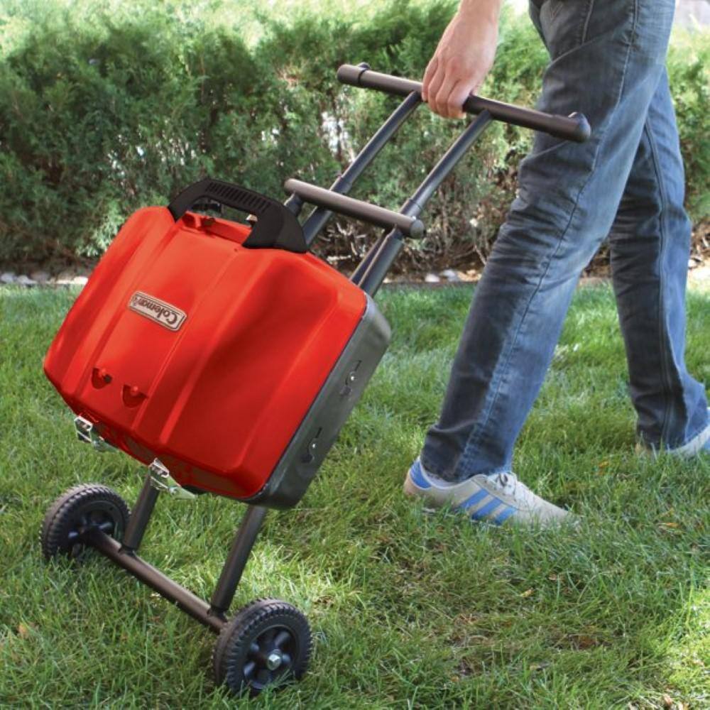 Coleman Red Portable Propane Grill with Wheels