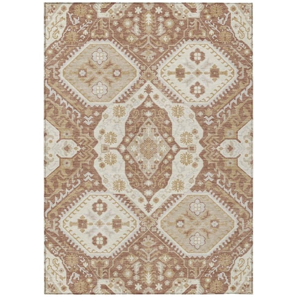Chantille Machine Washable Indoor/Outdoor Abstract ACN3103 Rust 10 ft. x 14 ft. Area Rug