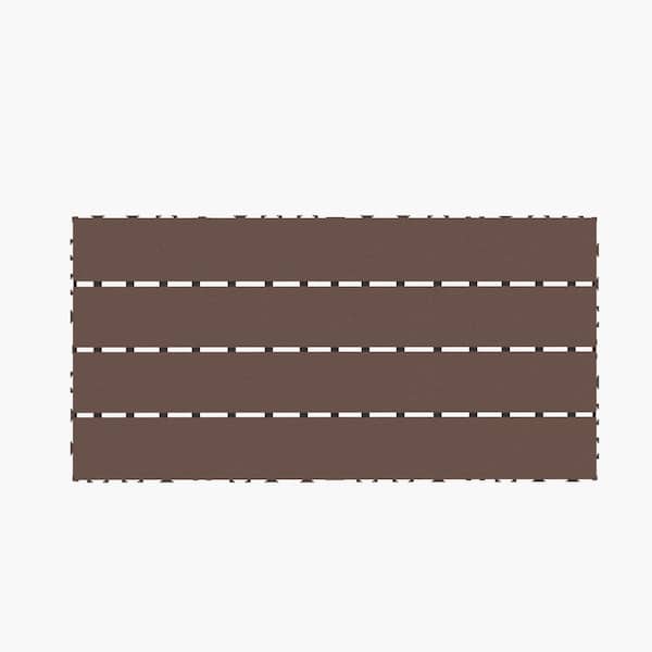 Siavonce 1 ft. x 2 ft. Patio PVC Deck Tiles, DIY Module Interlocking Decking Tiles Floor Tile, Brown (24-Pieces)