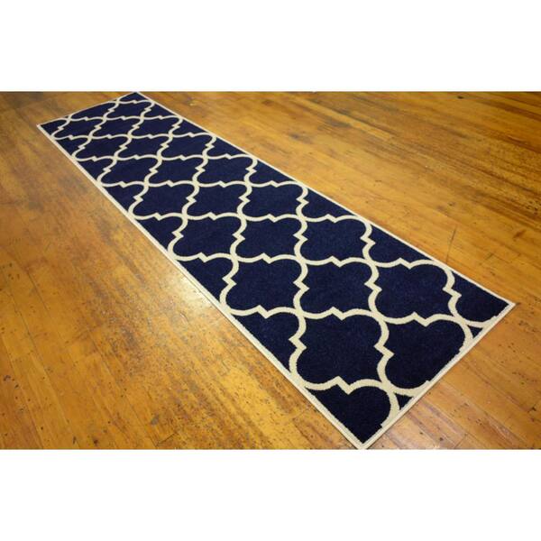 Trellis Austin Navy Blue 2' 7 x 10' 0 Runner Rug