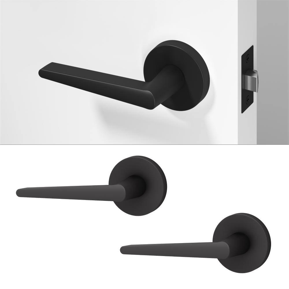 Halo Metal Matte Black Passage Hall/Closet Flat Door Handle with Round Rosette 2-Pack price history on PriceWatchPro