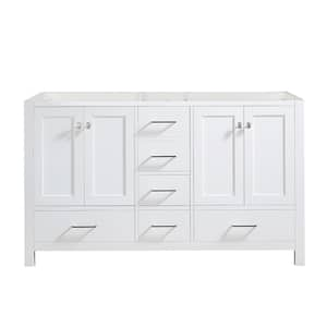 60 in. W x 22 in. D x 35 in. H Bath Vanity Cabinet Only Without Top in White