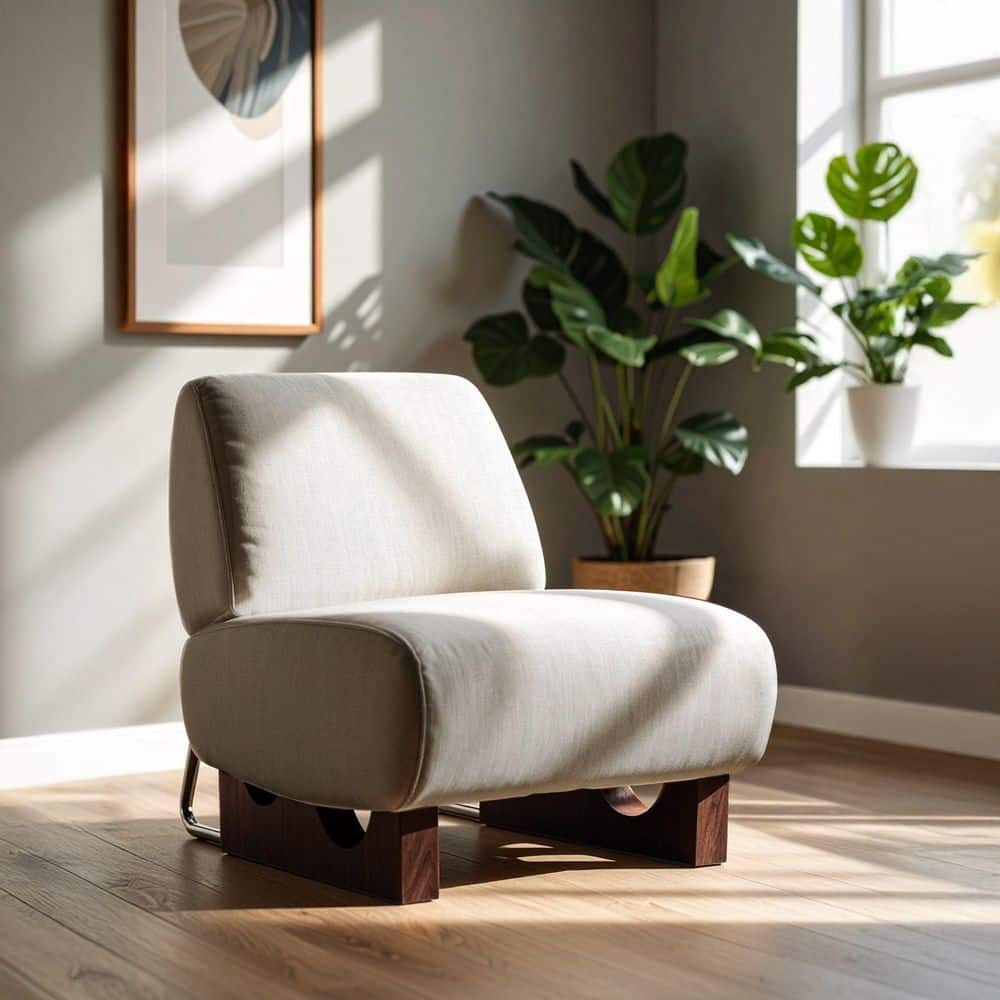 Modrest Barbara Modern Off-White Fabric Side Chair price history on PriceWatchPro