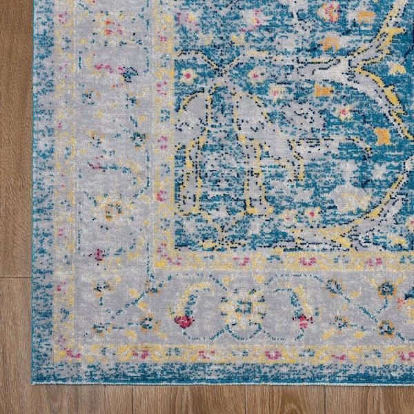 Blue 8 ft. x 10 ft. Woven Polypropylene Indoor/Outdoor Area Rug