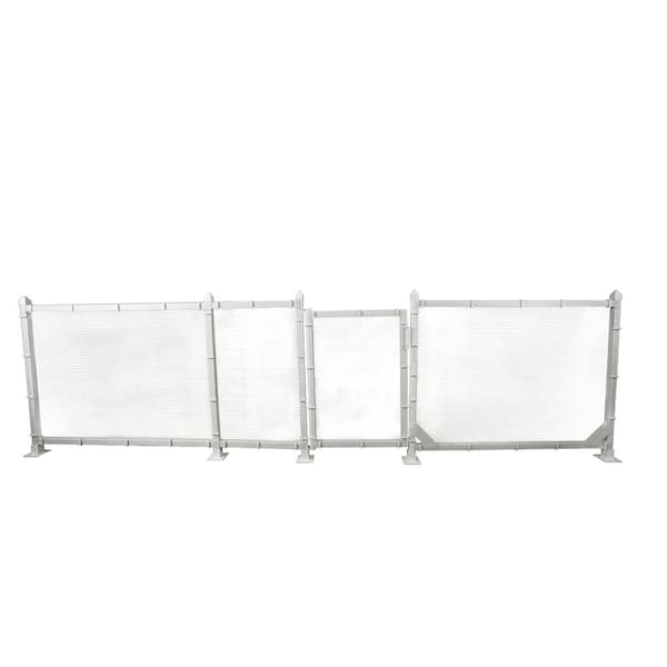 SnapFence 3 ft. x 72 ft. White Vinyl Plastic Wire Mesh Fence Panel/Enclosure Kit with Gate Insert- Hard Surface