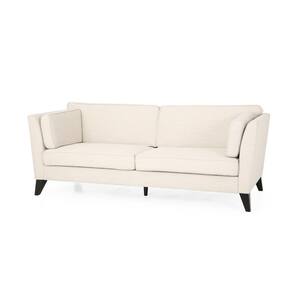 Ferrron 82.75 in. Contemporary 3-Seater Fabric Beige and Dark Brown Sofa