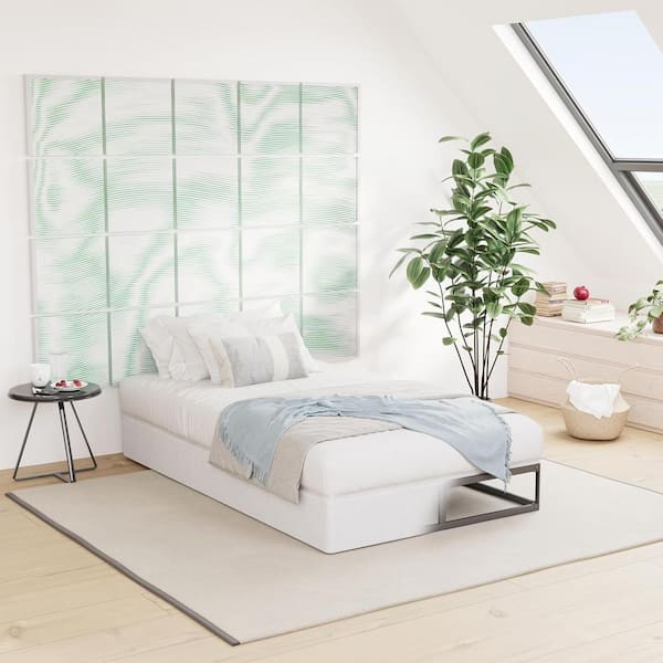 8 in. Twin Size Box Spring High Profile Metal Bed Base with Fabric Cover, Sturdy Mattress Foundation, Easy Assembly