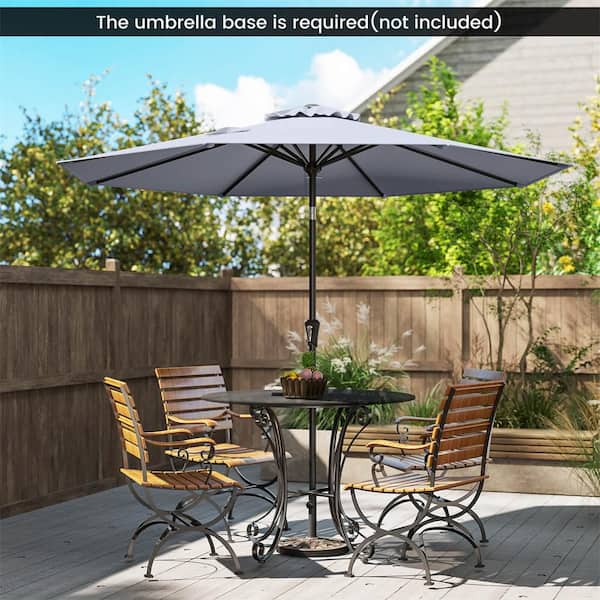 costway 9ft patio umbrella patio 9 ft Scalloped Solar Market Table Umbrella with 24 LED Lights-Beige Enjoy a refreshing escape from the sun with the Costway Navy Outdoor Sun Umbrella with Crank Handle and Push Button Tilt 2.7m Costway Patio Umbrella with Push