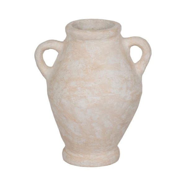 Liv & Skye 24 in. White Ceramic Amphora Decorative Vase