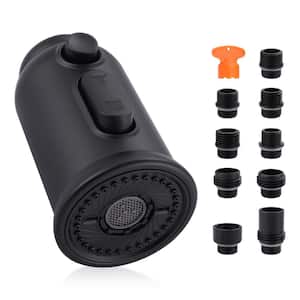 Pull Down Kitchen Faucet Head Replacement in Matte Black with 9 Adapter Kit