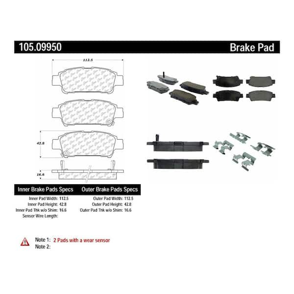 Centric Parts Disc Brake Pad Set 2004-2006 Toyota Sienna