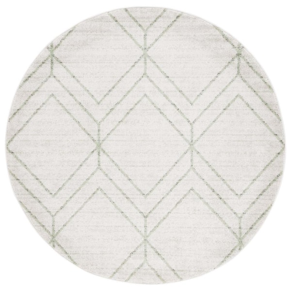 SAFAVIEH Adirondack Ivory/Sage 4 ft. x 4 ft. Diamond Round Area Rug