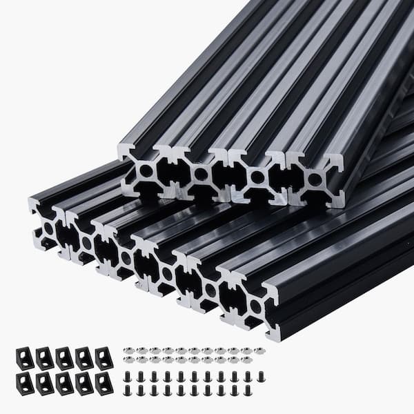 10 Pcs 78.7 in. (2000mm) T Slot 2020 Aluminum Extrusion Profile, European Standard Anodized Linear Rail, Laser Engraving
