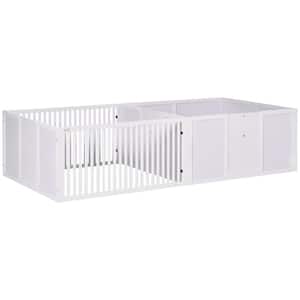 Whelping Box for Dogs Built for Mother's Comfort, Dog Whelping Pen, Puppy Playpen for Indoors, 81" x 39" x 20", White