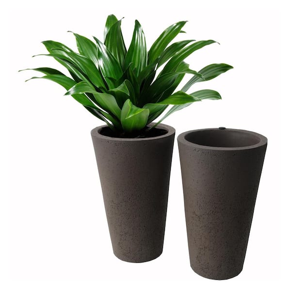 Algreen PRODUCTS 20 in. Tall Crete Planter, Brownstone (2-Pack)