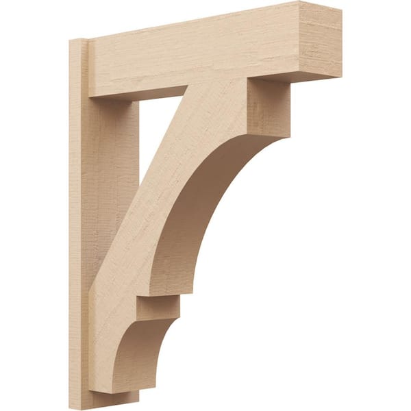 Ekena Millwork 8 in. x 38 in. x 30 in. Balboa Block Rough Cedar Woodgrain Timberthane Polyurethane Outlooker, Primed Tan
