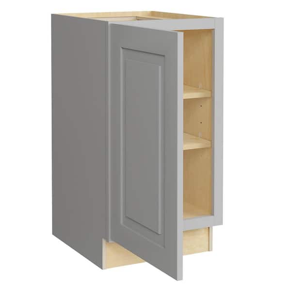 Home Decorators Collection Grayson 18 in. W x 21 in. D x 34.5 in. H Assembled Plywood Full Height Door Base Bath Cabinet in Pearl Gray LH