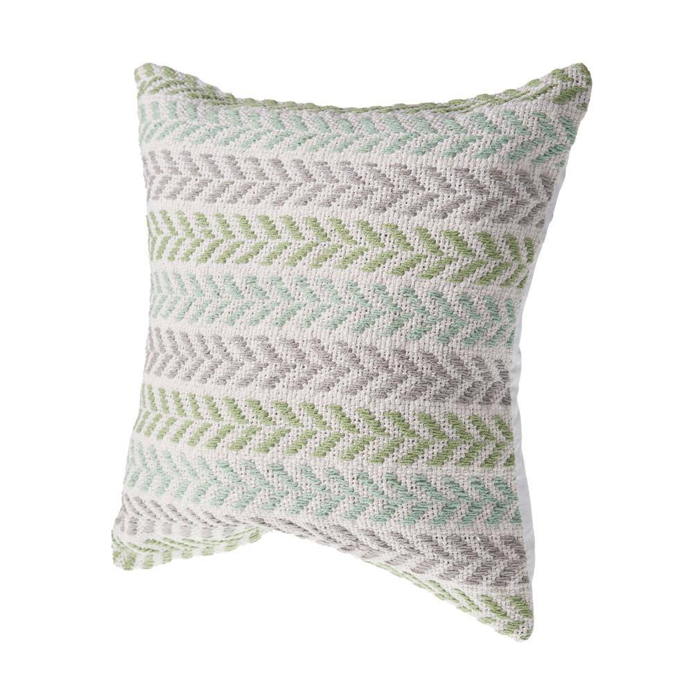 Spring Day Chevron Pattern Cotton Throw Pillow, Multi, 18" x 18"