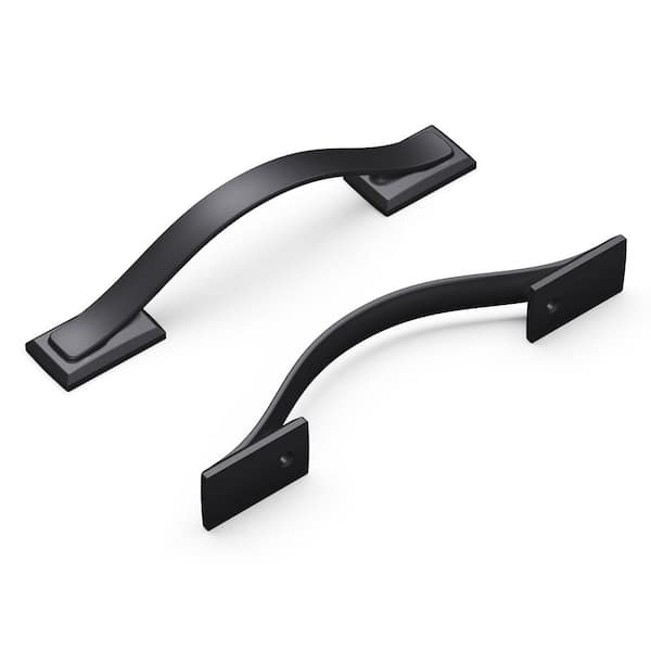 HICKORY HARDWARE Dover 3-3/4 in. (96 mm) Matte Black Cabinet Pull (10-Pack)