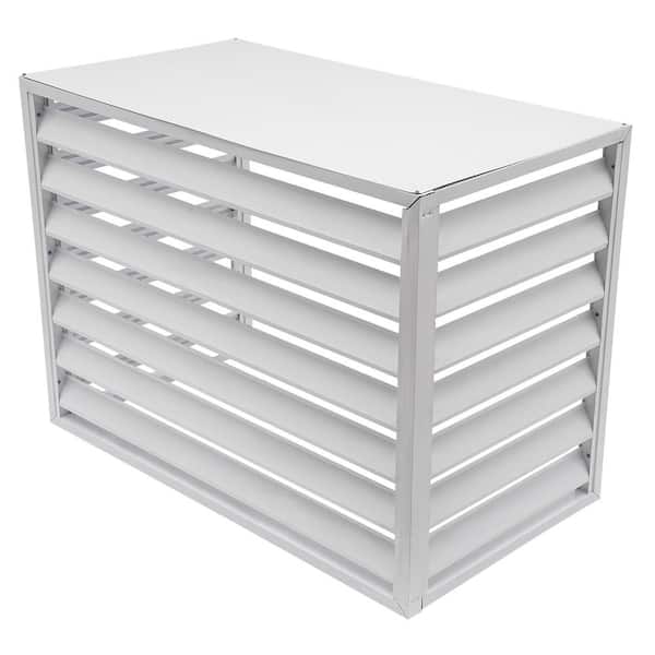 43 in. x 23.62 in. x 31.5 in. White Aluminum Alloy Outdoor Garden Fence Outdoor Privacy Screen Air Conditioner Fence