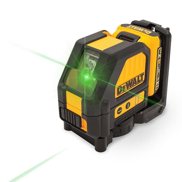 DEWALT 12V MAX Lithium-Ion 165 ft. Green Self-Leveling Cross-Line Laser Level with 2.0Ah Battery, Charger, and Case