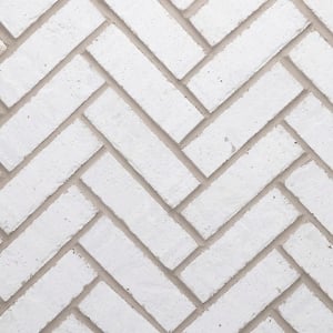 28 in. x 12.5 in. x .625 in. Brickwebb Herringbone Cascade Thin Brick Sheets (Box of 4-Sheets)