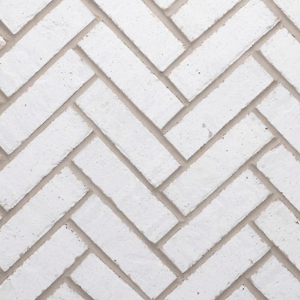 28 in. x 12.5 in. x .625 in. Brickwebb Herringbone Cascade Thin Brick Sheets (Box of 4-Sheets)