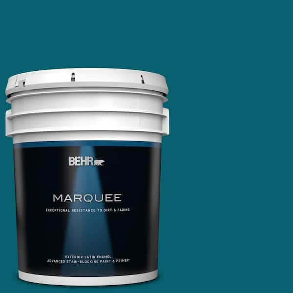 BEHR MARQUEE 5 gal. #T16-04 Galapagos Satin Enamel Exterior Paint & Primer