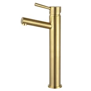 Concord Single Hole Single-Handle Vessel Bathroom Faucet in Brushed Brass