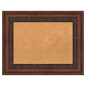 Decorative Bronze Natural Corkboard 38 in. x 30 in. Bulletin Board Memo Board