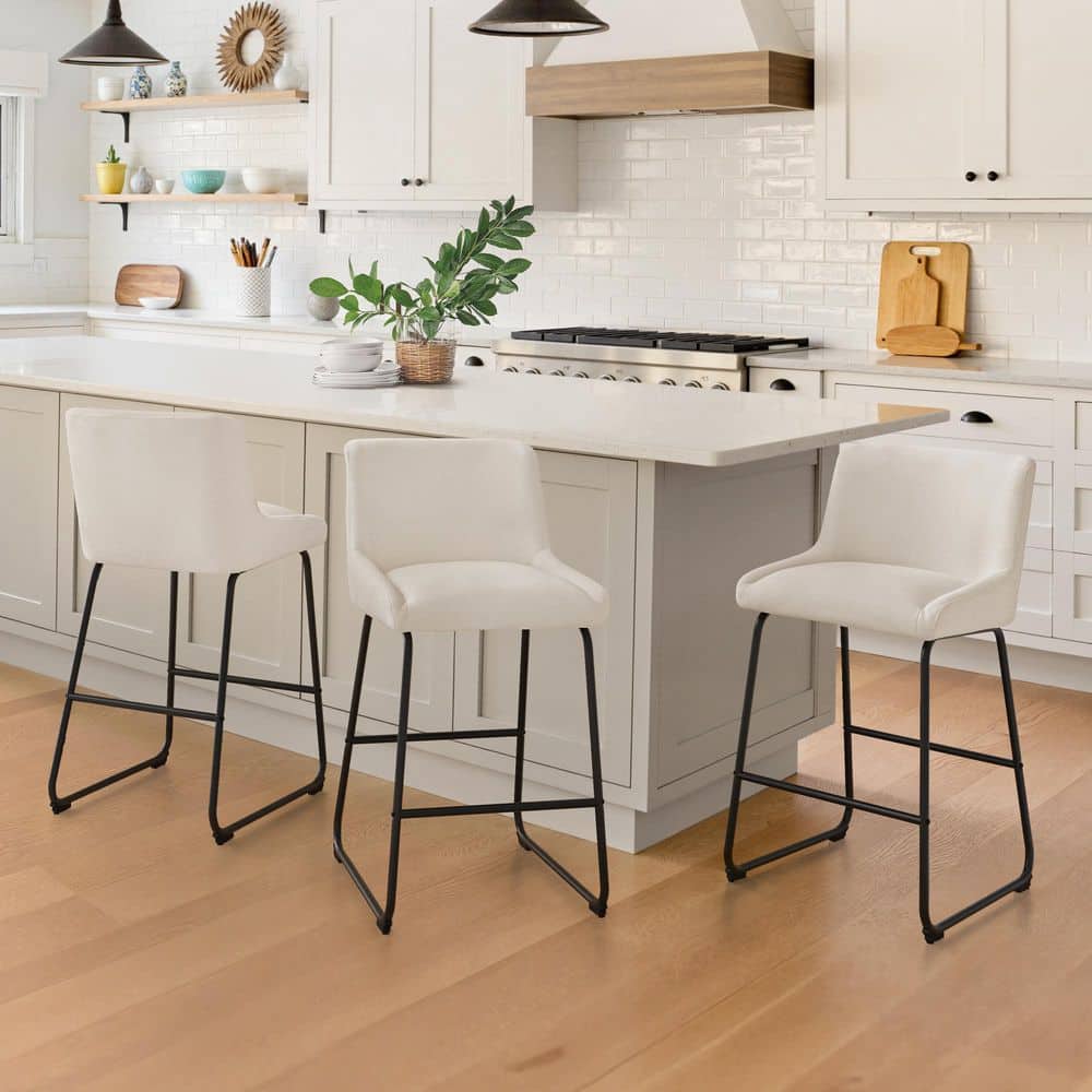 OrangeOne Molio 36 in. Thick Seat Cushion Metal Frame Linen Fabric ...