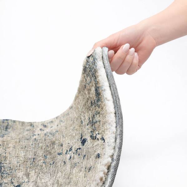 Dream Shag Premium Machine Washable Abstract ADS70 Blue 5 ft. x 7 ft. 6 in. Area Rug