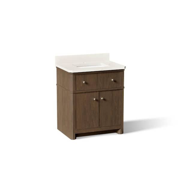 Claude by Studio McGee 30 in. Freestanding Draper Oak Bath Vanity with Bianco Bella Quartz Top