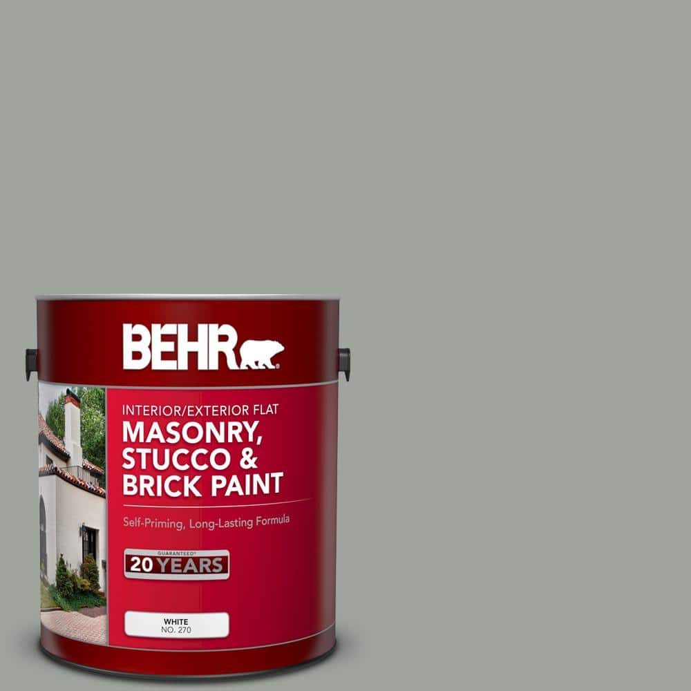 1 gal. #710F-4 Sage Gray Flat Masonry, Stucco and Brick Interior/Exterior P