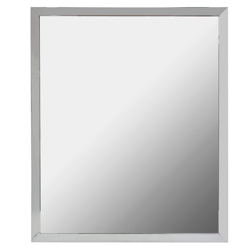 Medium Rectangular Silver Aluminum Wall Mirror