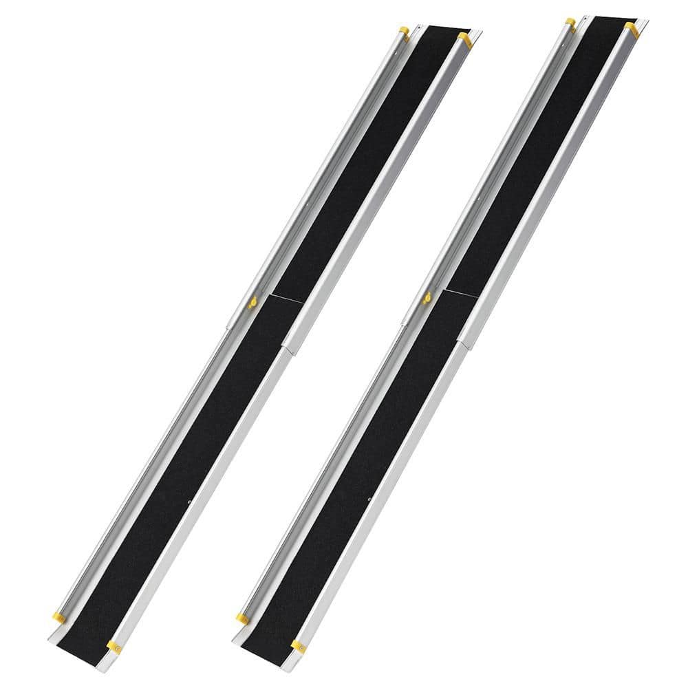 Telescoping Wheelchair Ramp 8 ft. Aluminum Adjustable Non-Skid Portable with Storage Bag for Steps and Stairs price history on PriceWatchPro