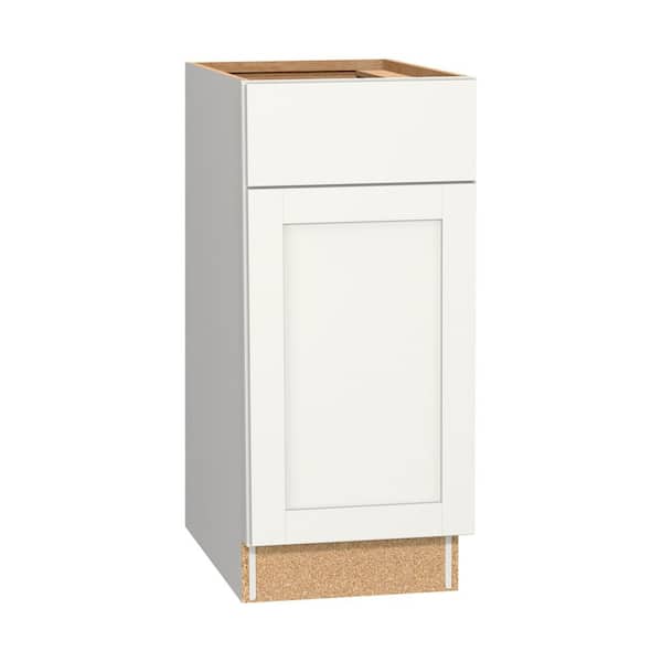 Hampton Bay Westfield Feather White Shaker Stock Assembled Base Kitchen Cabinet (15 in. W x 23.75 in. D x 35 in. H)