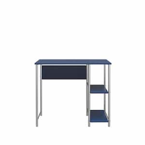 Meridian 36 in. Blue Student Computer Desk with 2-Shelves