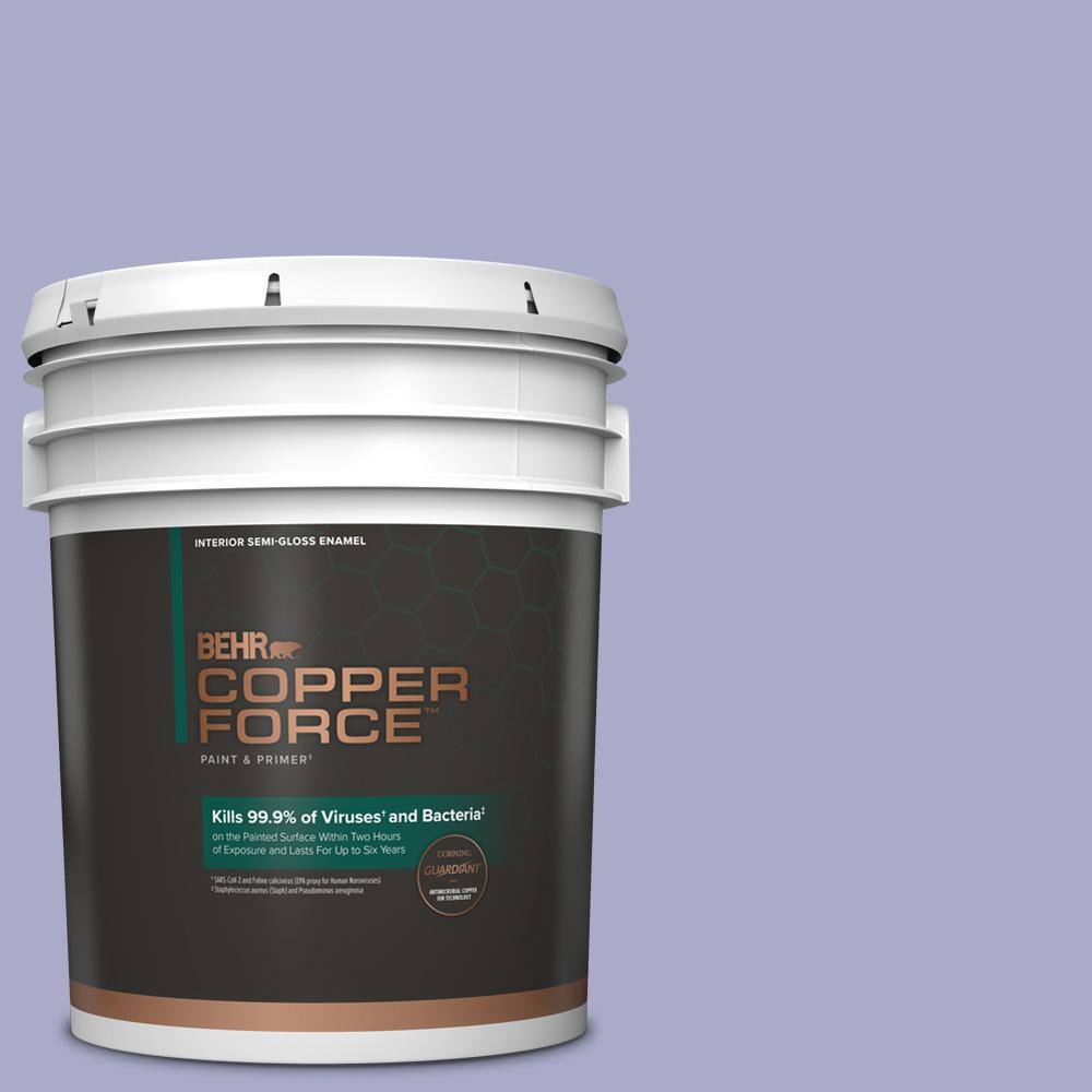 UPC 400725290630 product image for 5 gal. #M550-4 Wisteria Blue Semi-Gloss Enamel Virucidal and Antibacterial Inter | upcitemdb.com