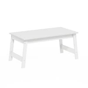 Beginning 35.59 in. White Rectangle Wood Coffee Table