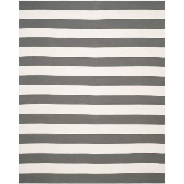 SAFAVIEH Montauk Gray/Ivory 8 ft. x 10 ft. Striped Area Rug